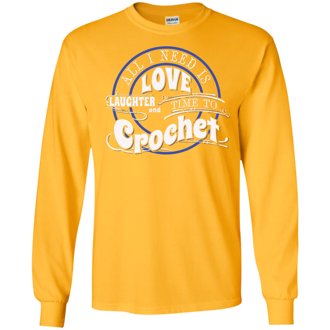 Time to Crochet Long Sleeve Ultra Cotton T-Shirt - Crafter4Life - 6