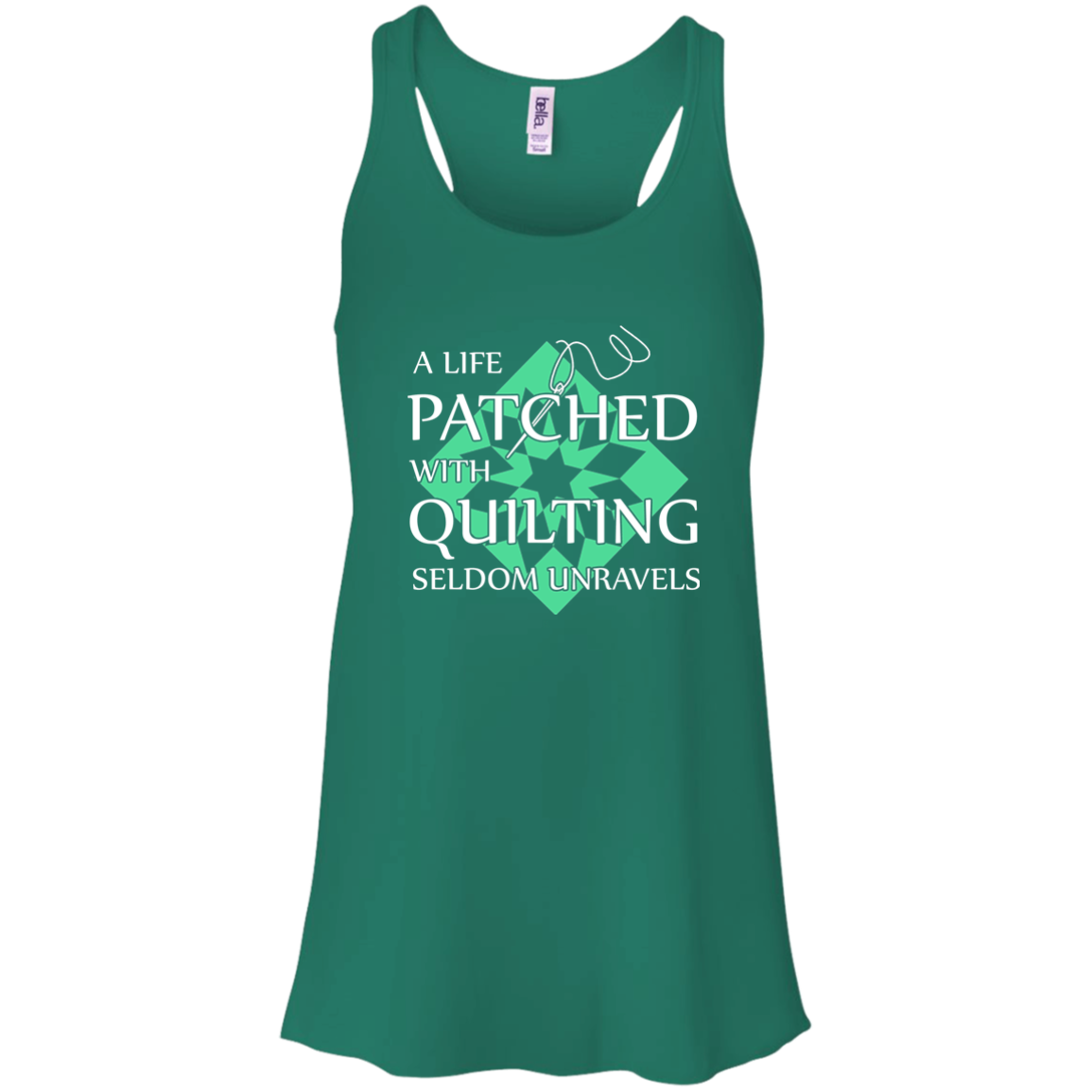 Quilting Seldom Unravels Flowy Racerback Tank