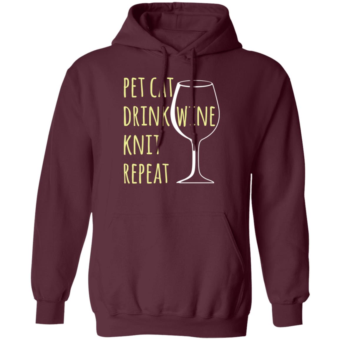 Pet Cat-Drink Wine-Knit Hoodie
