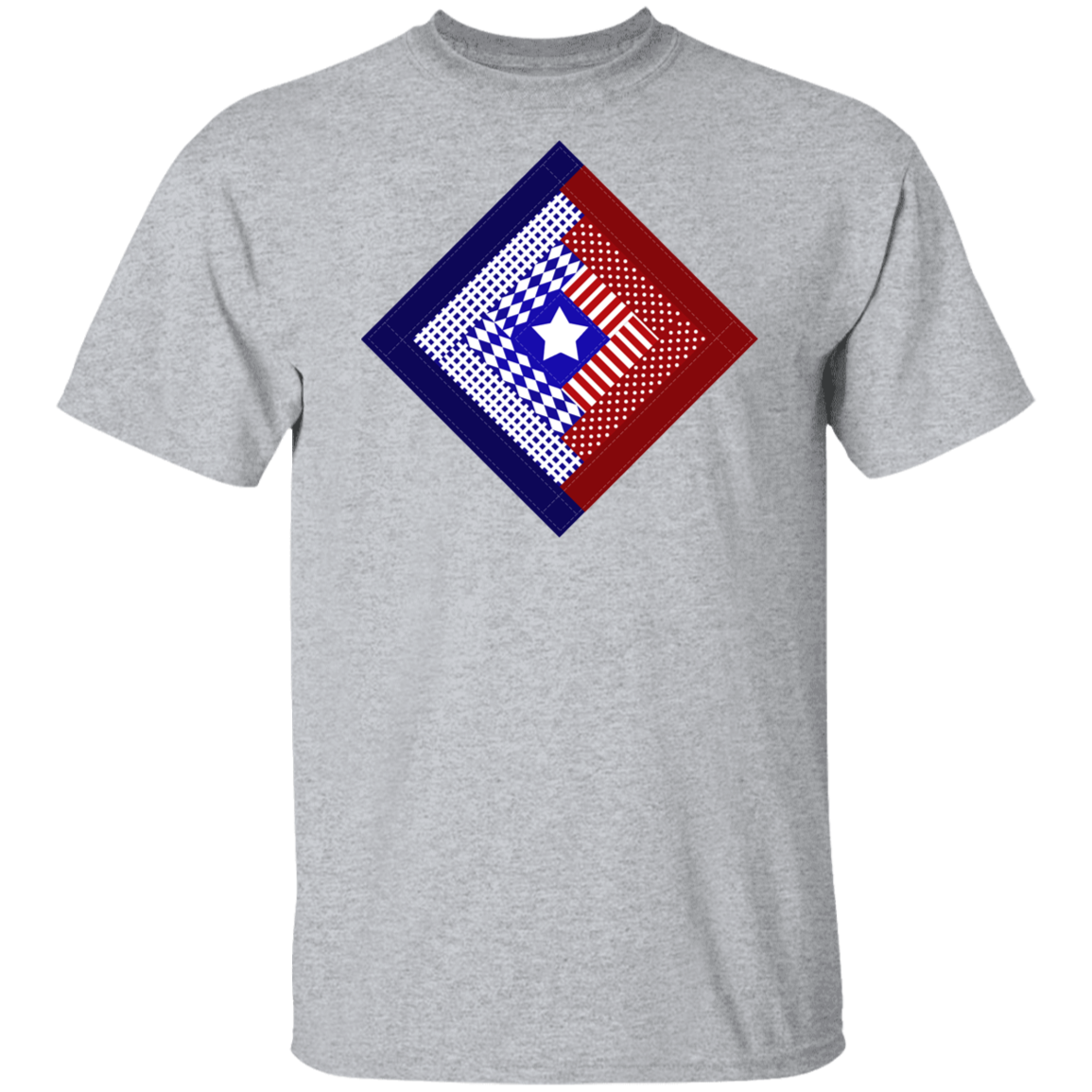 Patriotic Log Cabin Square T-Shirt