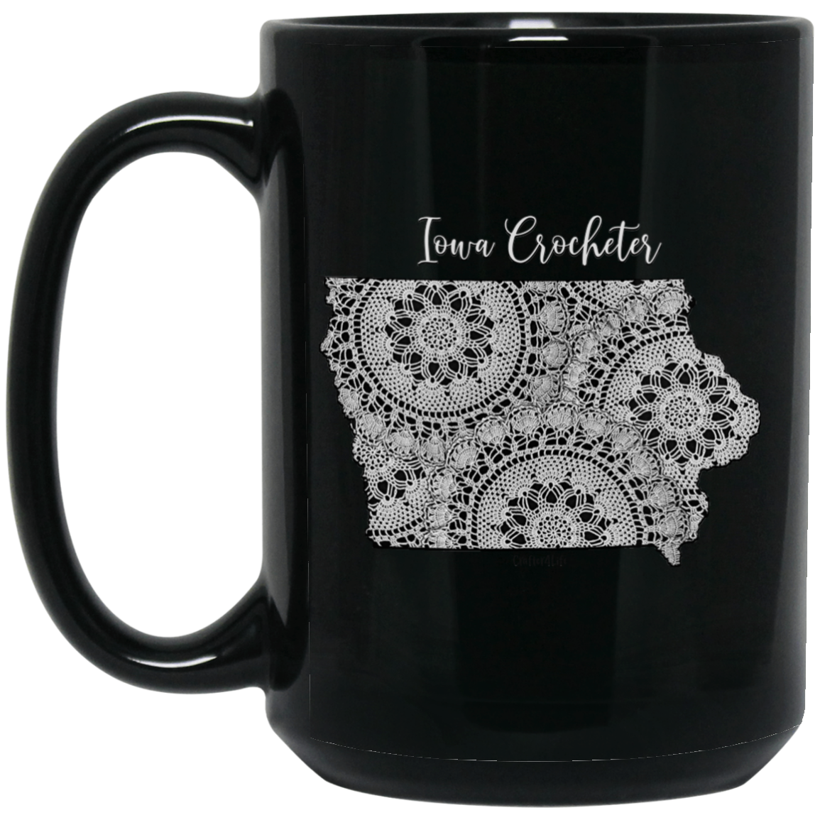 Iowa Crocheter Black Mugs