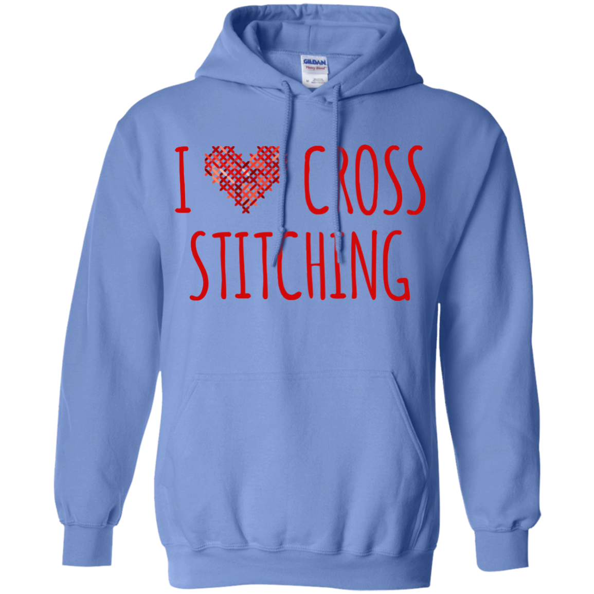 I Heart Cross Stitching Pullover Hoodie