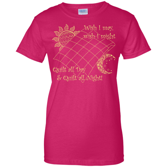 Wish I May Quilt Ladies Custom 100% Cotton T-Shirt - Crafter4Life - 1