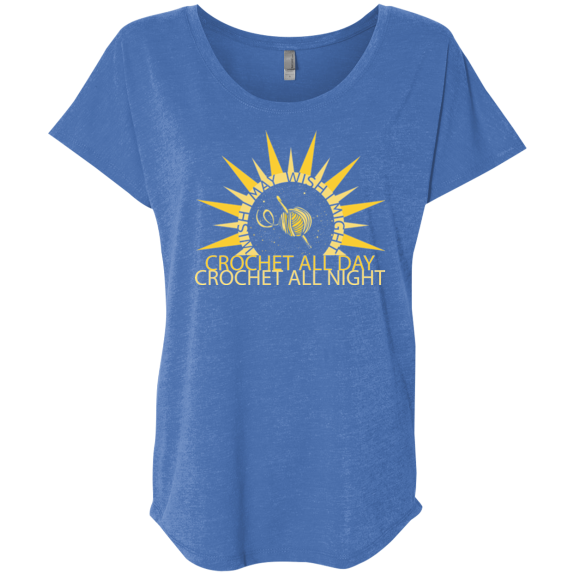 Wish I May Crochet Ladies Triblend Dolman Sleeve