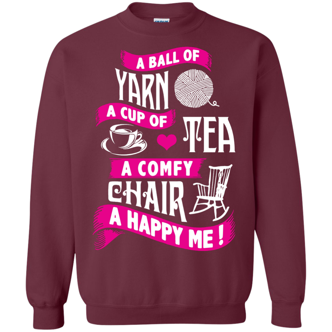 A Ball of Yarn, A Happy Me Crewneck Sweatshirts - Crafter4Life - 4