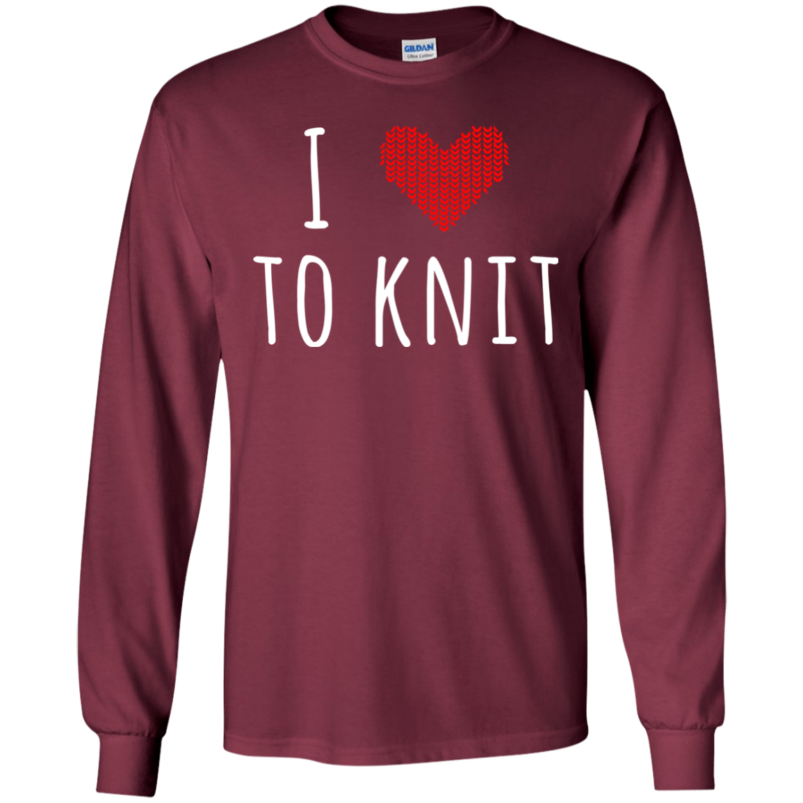 I Heart To Knit LS Ultra Cotton T-Shirt
