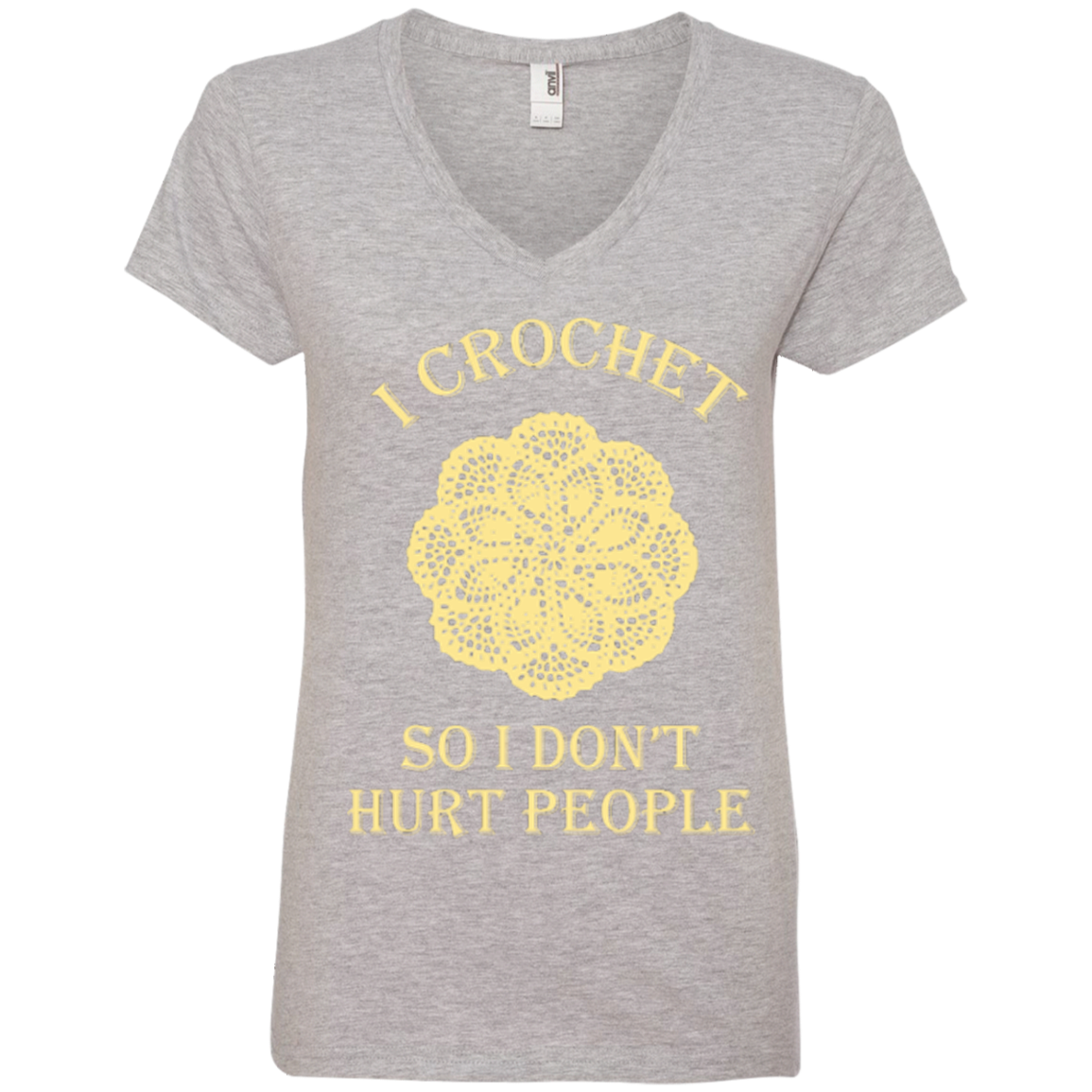 I Crochet So I Don't Hurt People Ladies V-neck Tee - Crafter4Life - 2