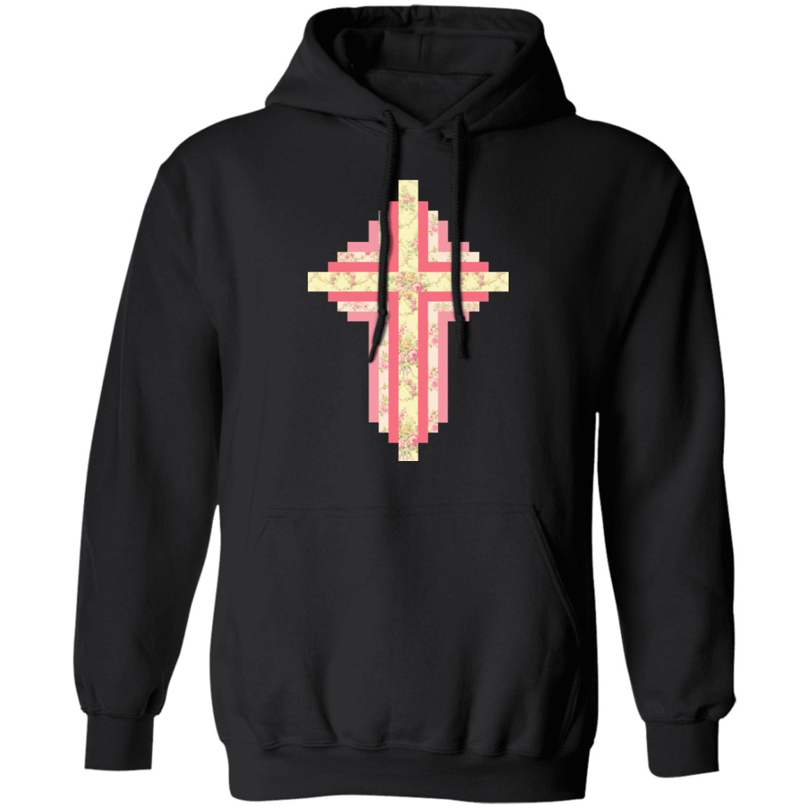 Patchwork Cross Pullover Hoodie