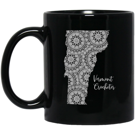 Vermont Crocheter Black Mugs