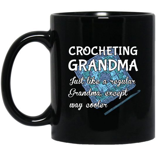 Crocheting Grandma Black Mugs
