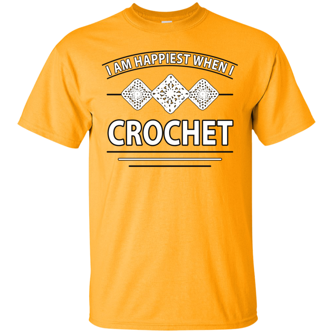 I Am Happiest When I Crochet Custom Ultra Cotton T-Shirt - Crafter4Life - 9