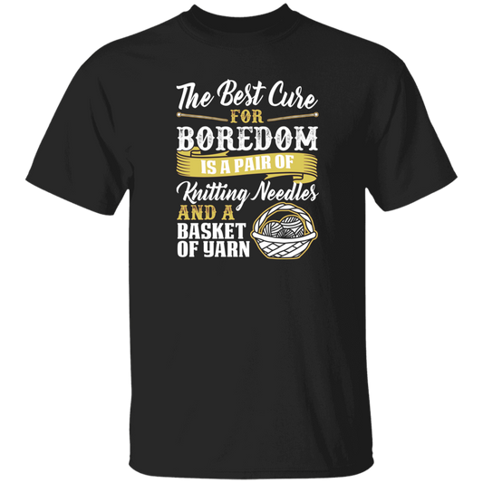 Cure For Boredom - Knitting - gold T-Shirt