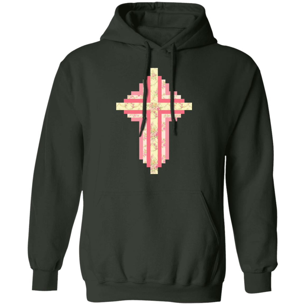 Patchwork Cross Pullover Hoodie