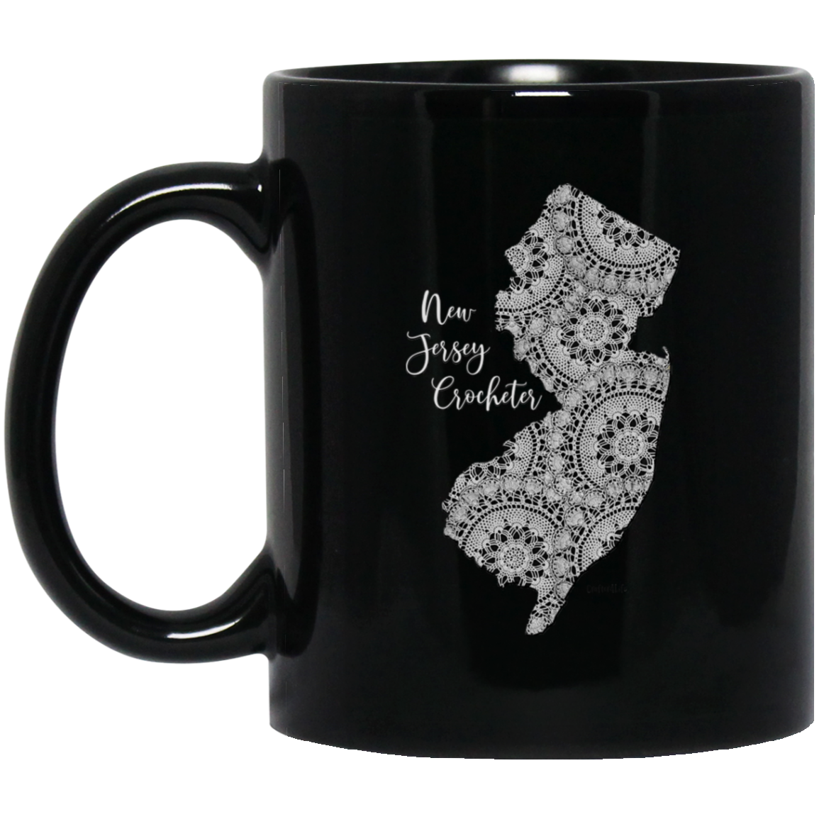 New Jersey Crocheter Black Mugs