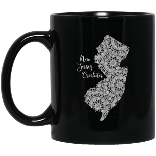 New Jersey Crocheter Black Mugs