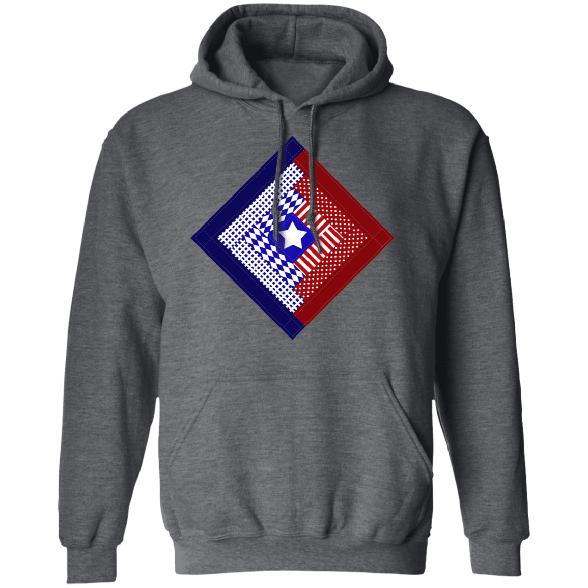 Patriotic Log Cabin Square Pullover Hoodie