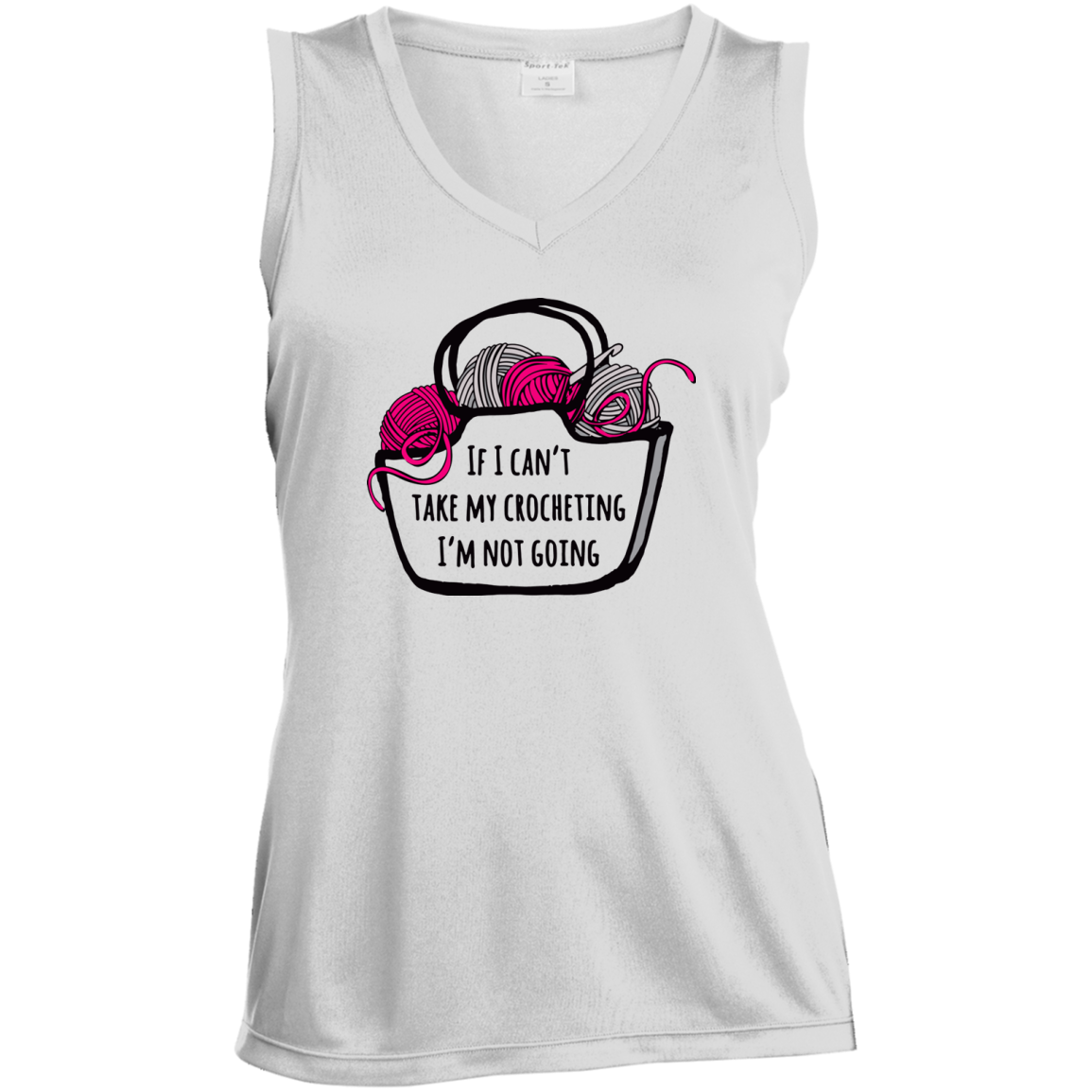 If I Can't Take My Crocheting Ladies Sleeveless Moisture Absorbing V-Neck