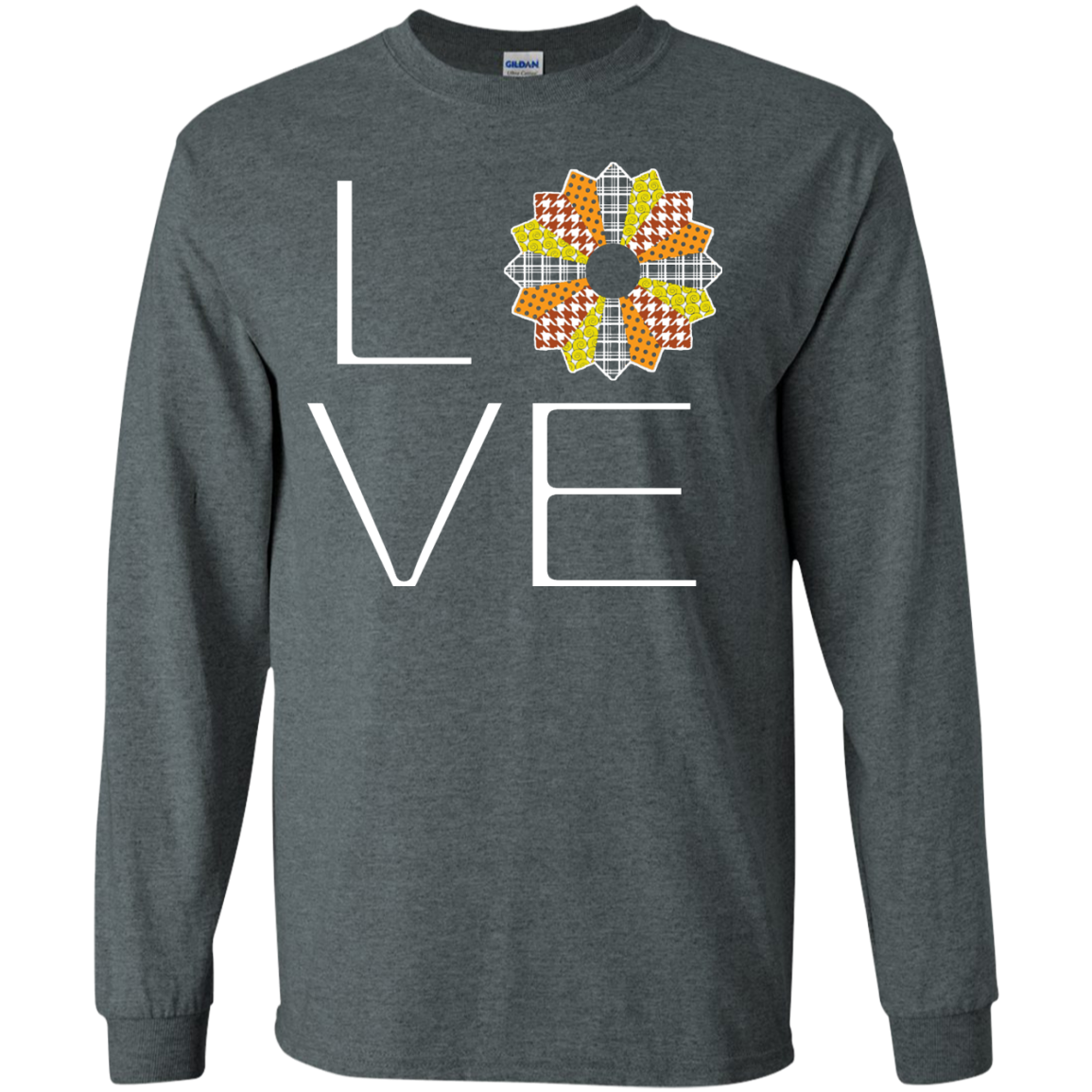 LOVE Quilting (Fall Colors) Long Sleeve Ultra Cotton T-Shirt - Crafter4Life - 6