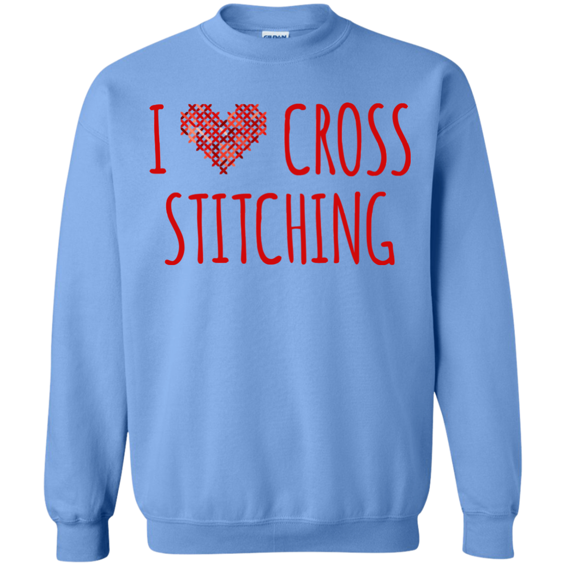 I Heart Cross Stitching Crewneck Pullover Sweatshirt