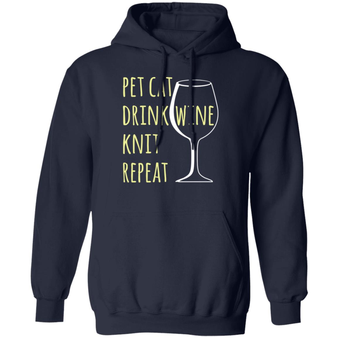 Pet Cat-Drink Wine-Knit Hoodie