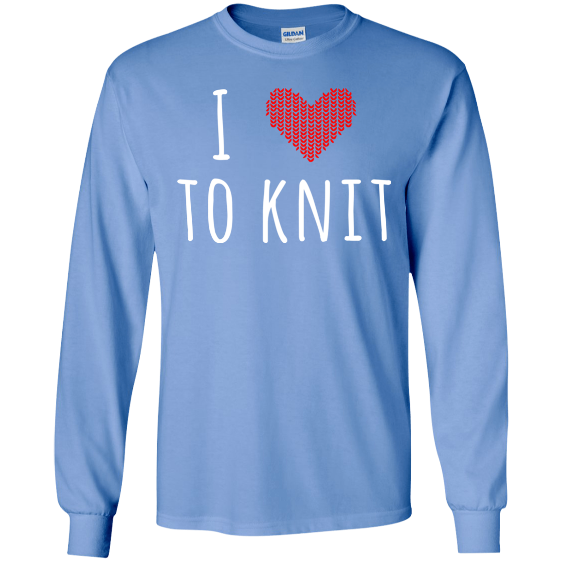 I Heart To Knit LS Ultra Cotton T-Shirt