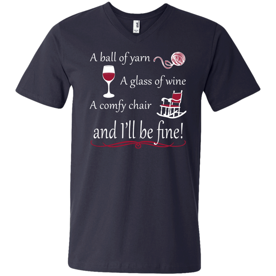 A Ball of Yarn a Glass of Wine Men's and Unisex T-Shirts - Crafter4Life - 10