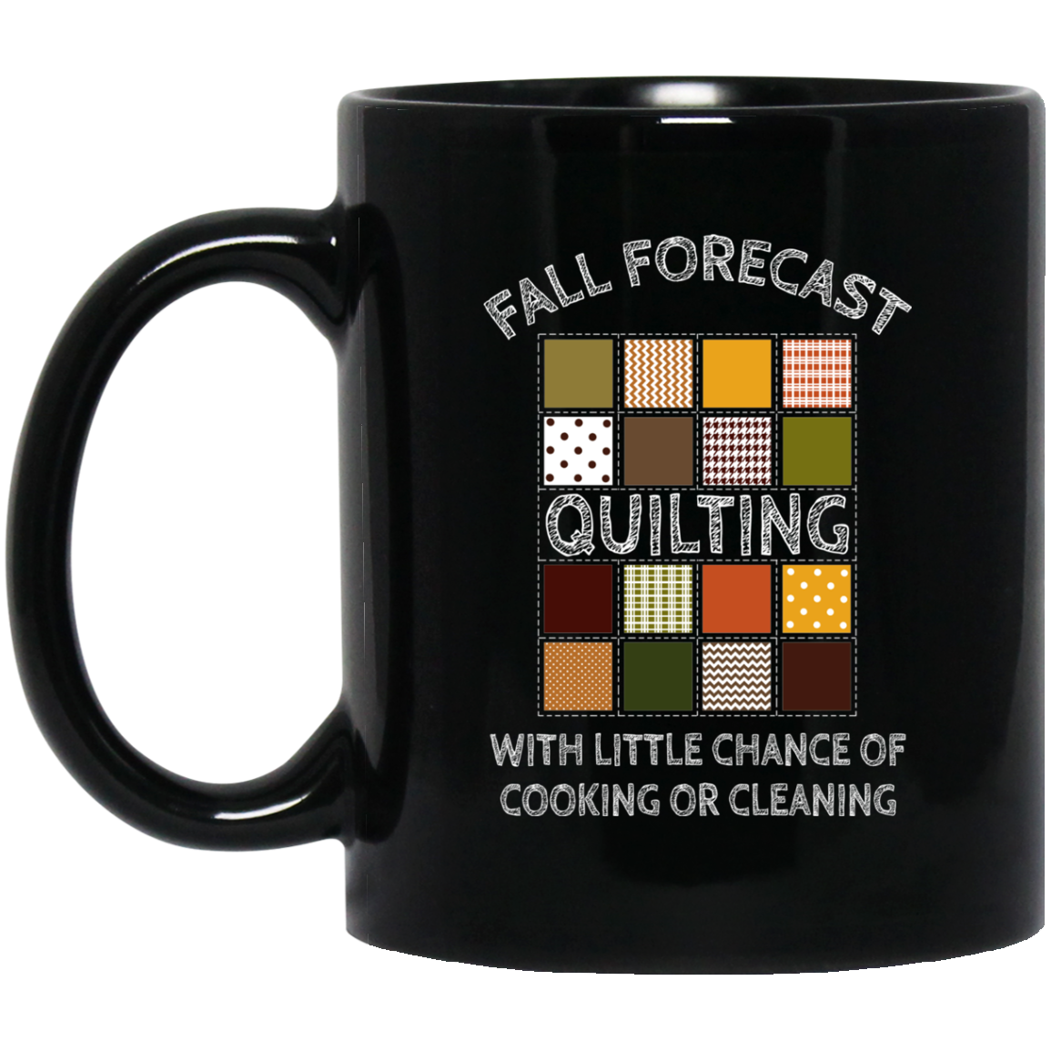 Fall Forecast - Quilting Black Mugs