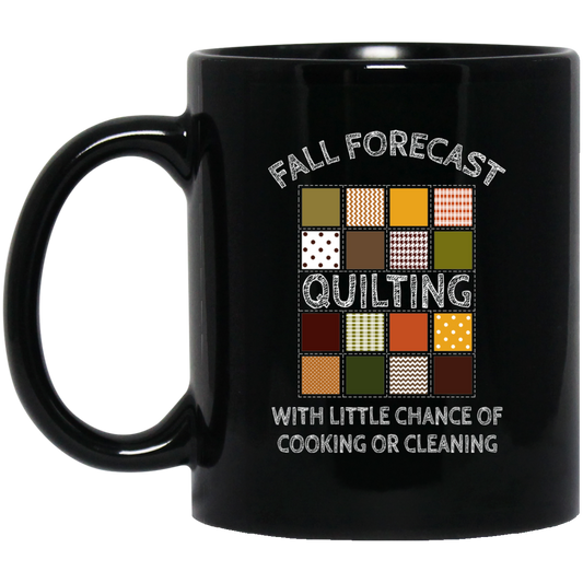 Fall Forecast - Quilting Black Mugs