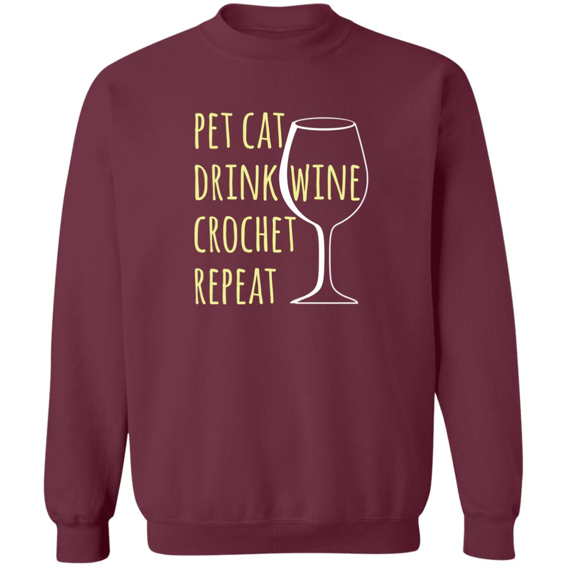 Pet Cat-Drink Wine-Crochet Sweatshirt