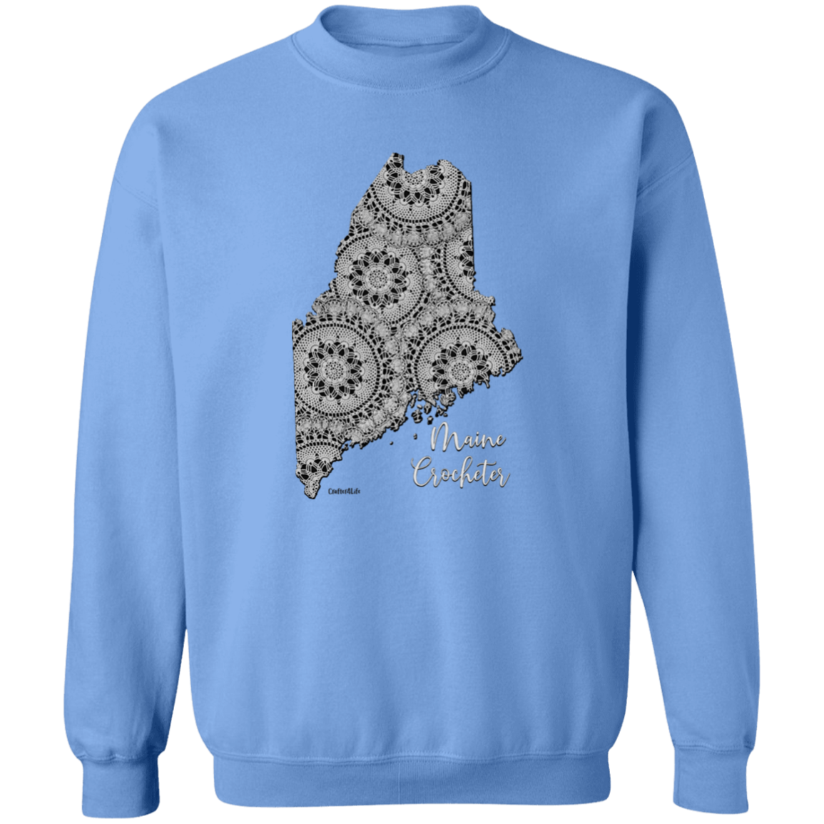 Maine Crocheter Crewneck Pullover Sweatshirt