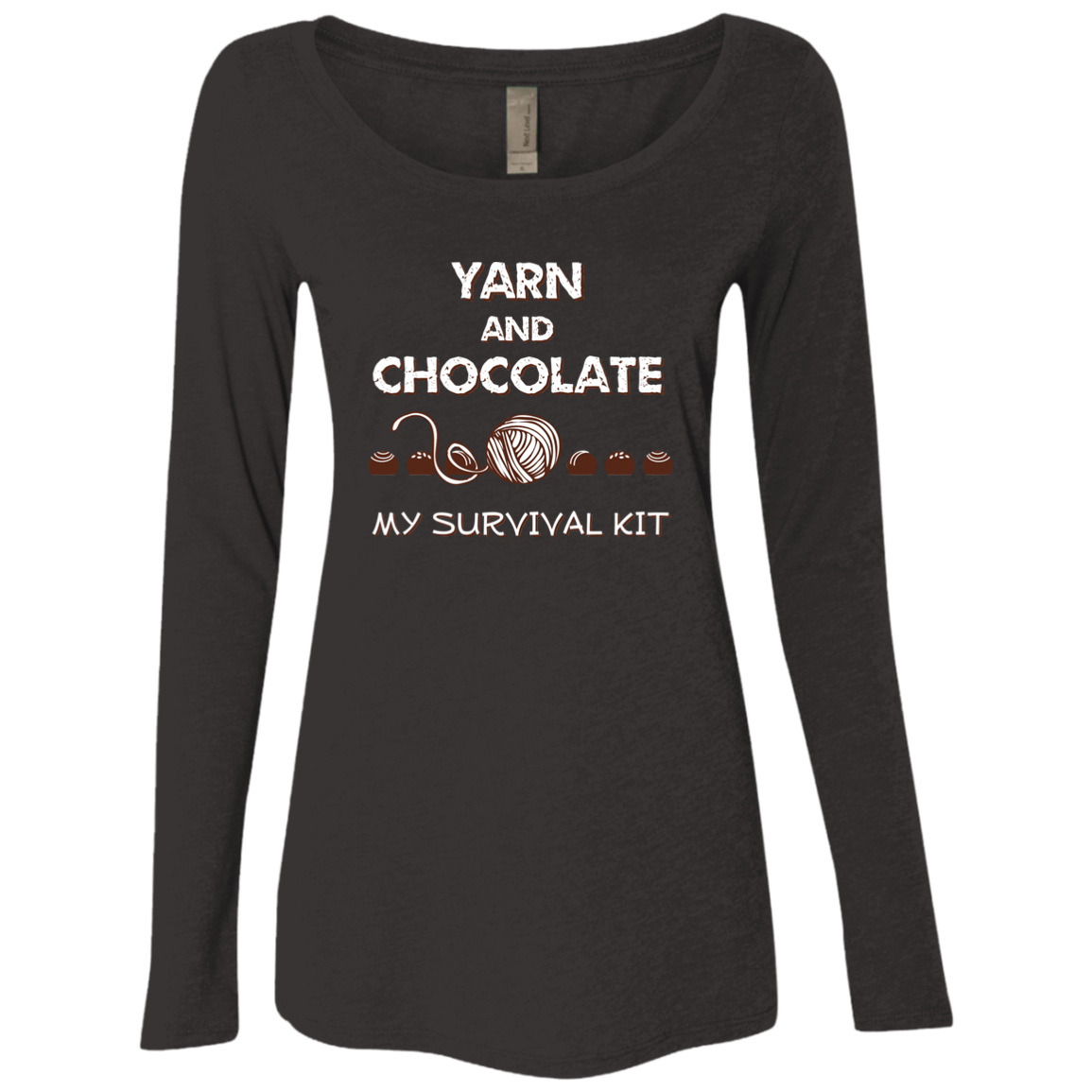 Yarn and Chocolate Ladies Long Sleeve Shirts