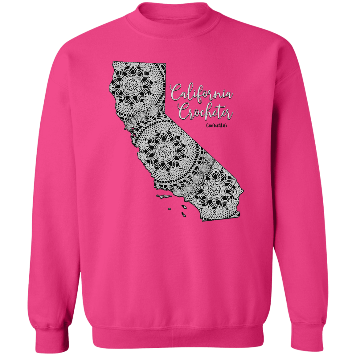 California Crocheter Crewneck Pullover Sweatshirt