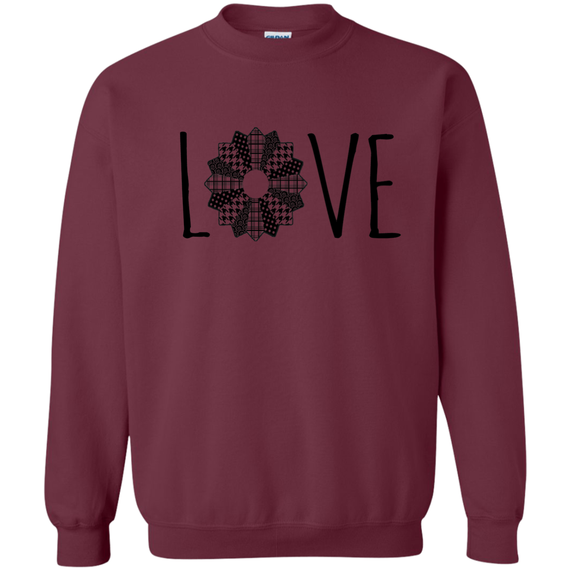 LOVE Quilt Crewneck Pullover Sweatshirt