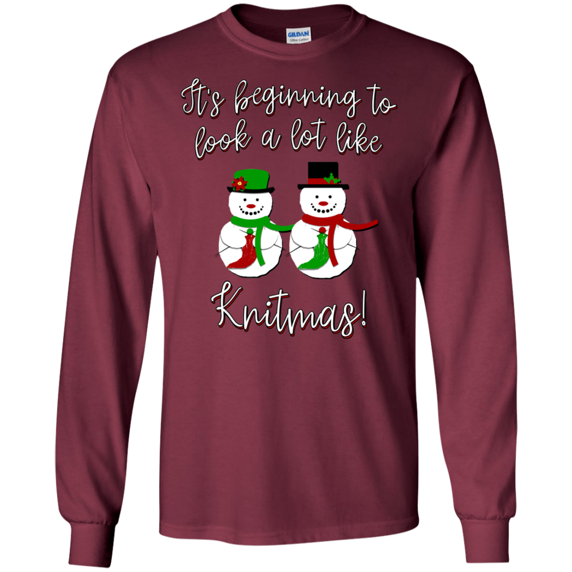 Knitmas Snow Couple LS Ultra Cotton T-Shirt