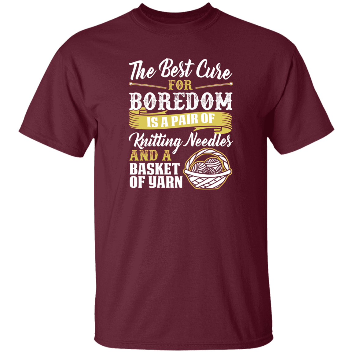 Cure For Boredom - Knitting - gold T-Shirt