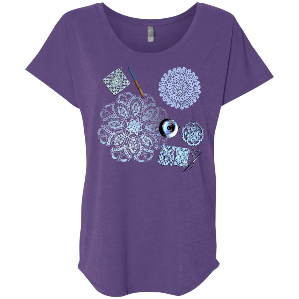 Crochet Collage Ladies Triblend Dolman Sleeve