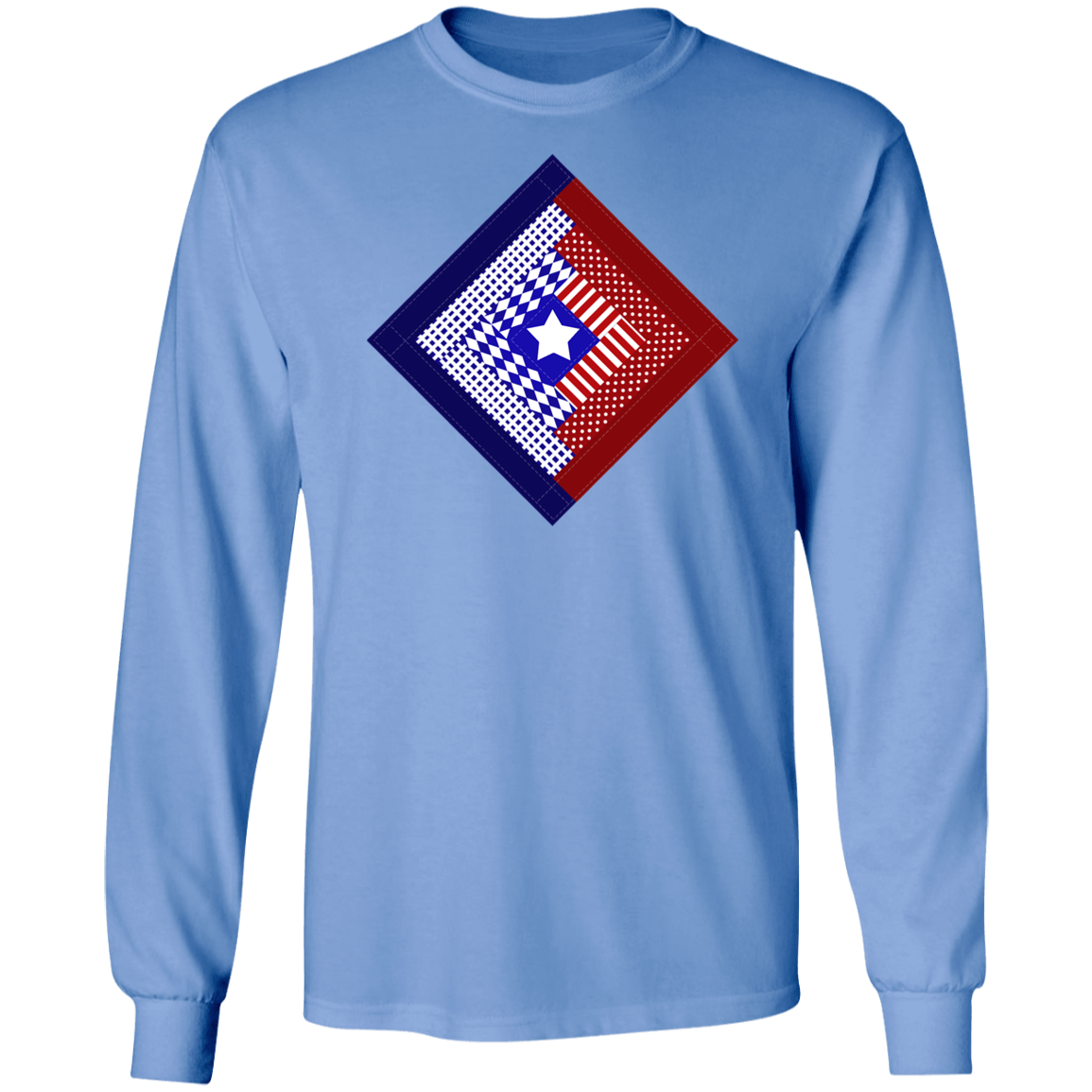 Patriotic Log Cabin Square LS Ultra Cotton T-Shirt
