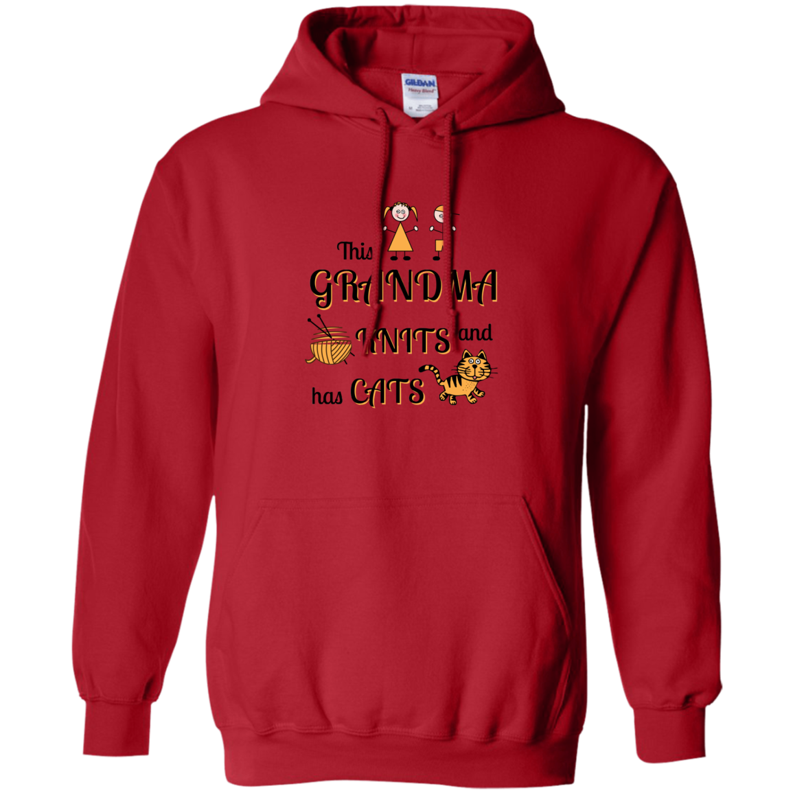 Grandma-Knit-Cats Pullover Hoodie