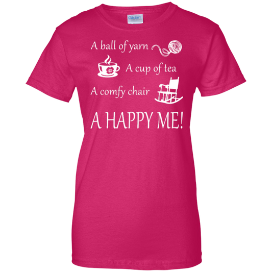 A Happy Me Ladies Custom 100% Cotton T-Shirt - Crafter4Life - 1