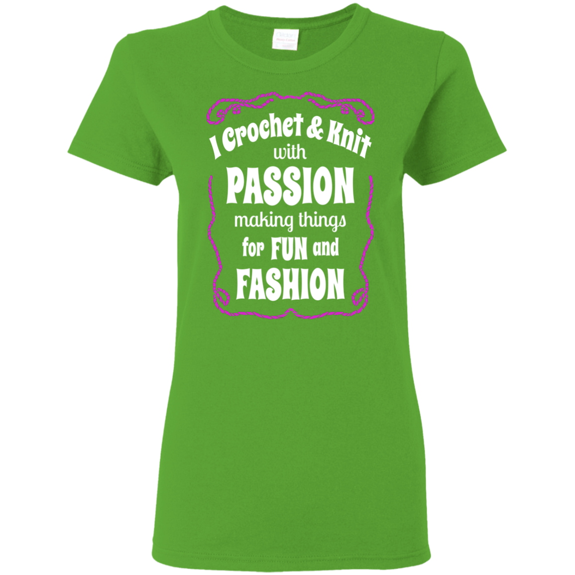 I Crochet & Knit with Passion Ladies Cotton T-Shirt