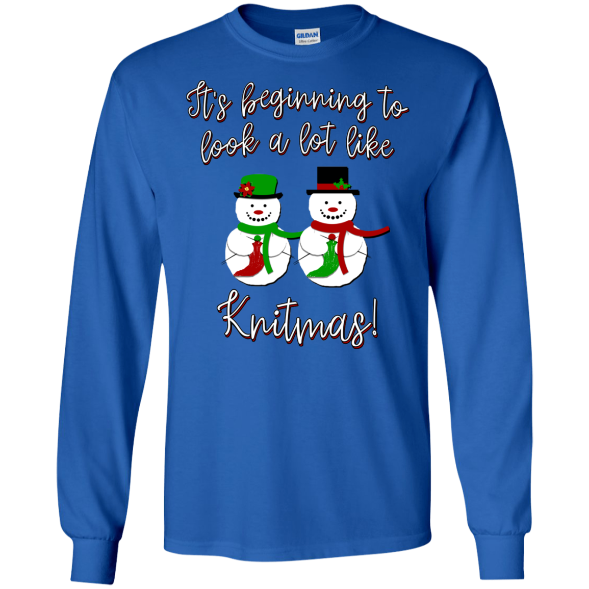 Knitmas Snow Couple LS Ultra Cotton T-Shirt