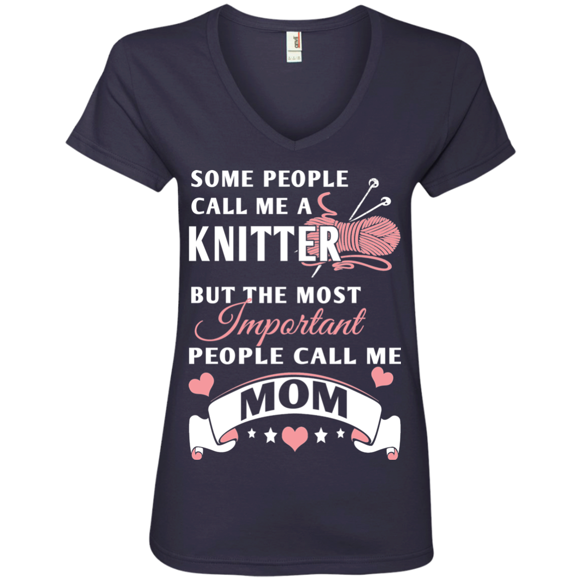 Knitter Mom Ladies' V-Neck T-Shirt
