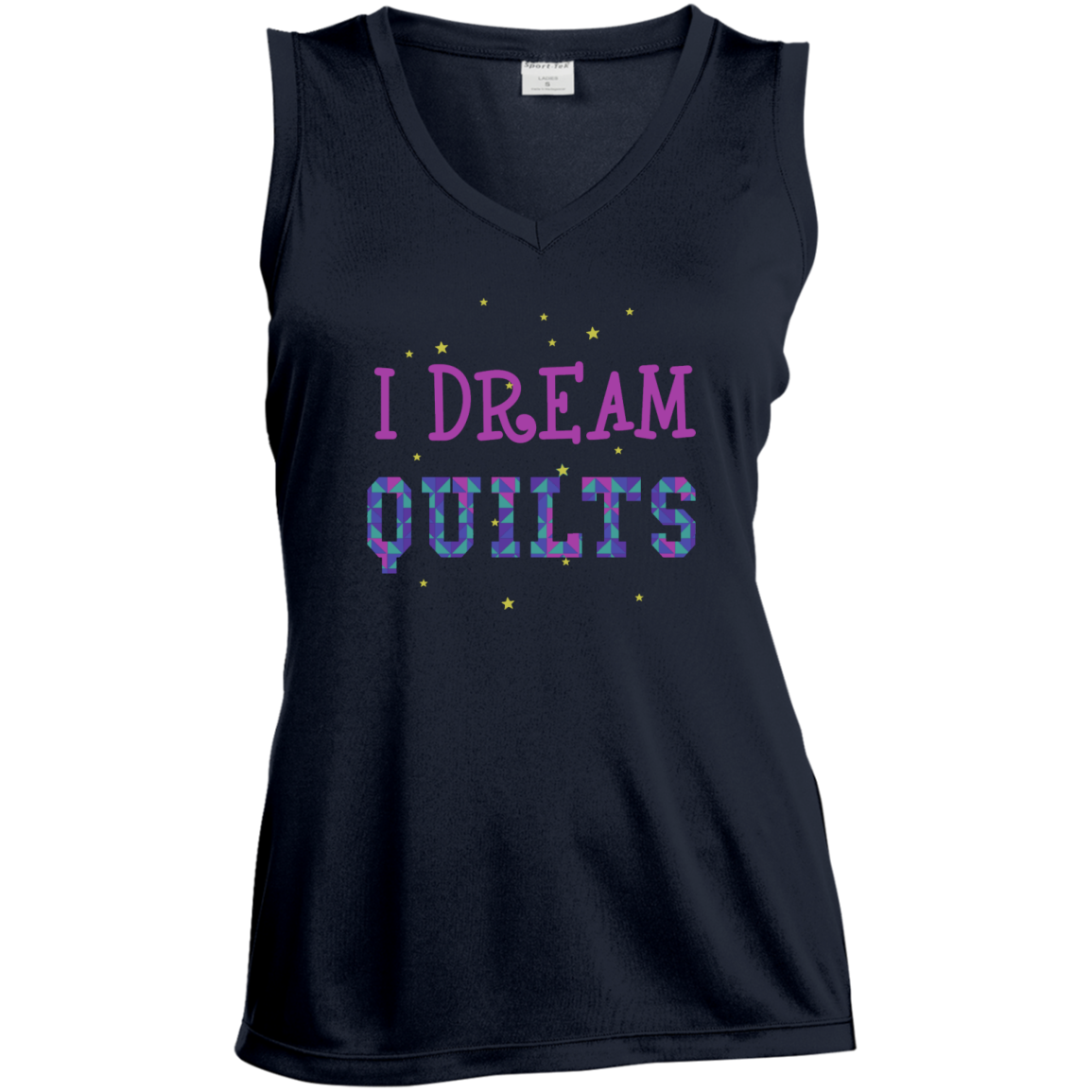 I Dream Quilts Ladies Sleeveless V-neck - Crafter4Life - 4
