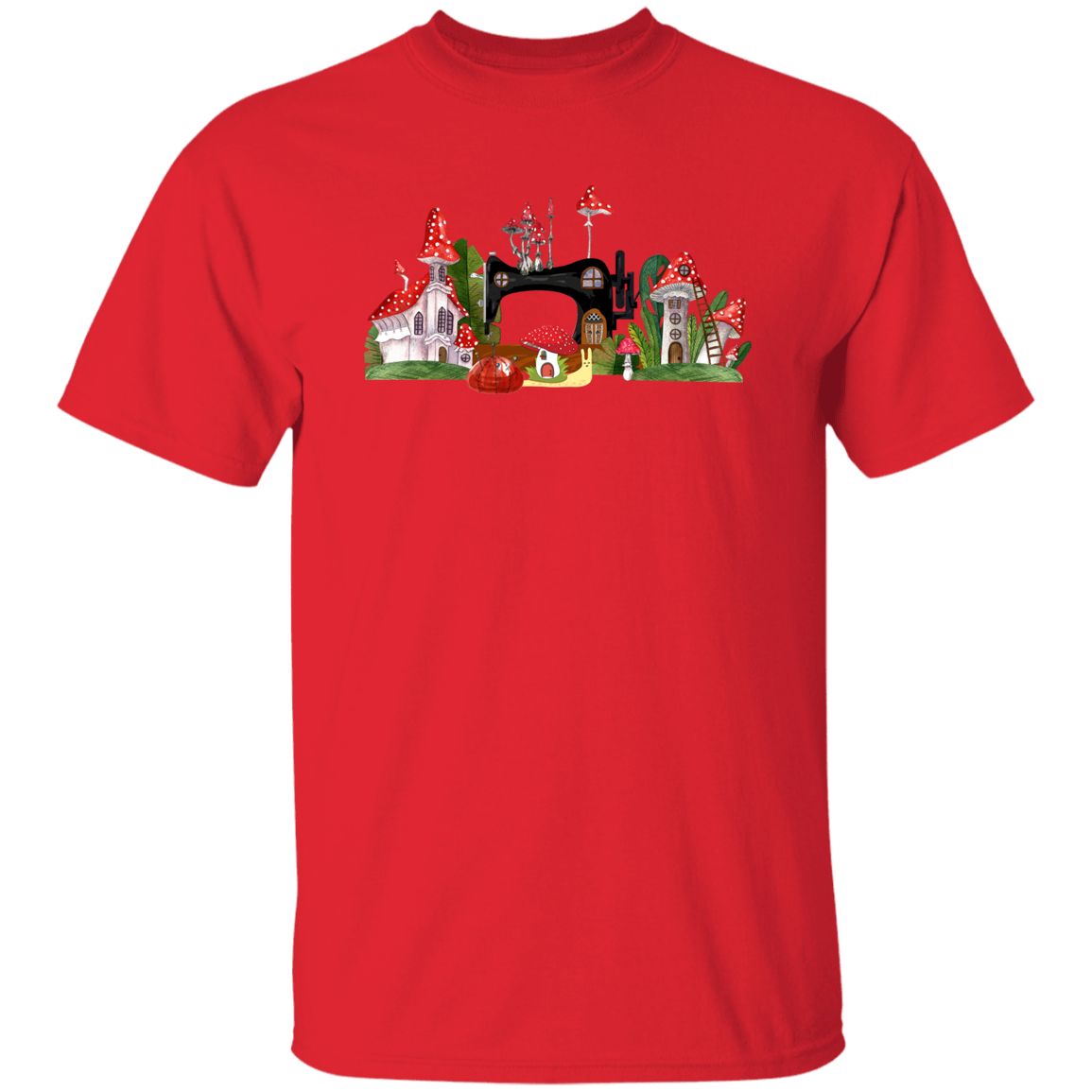 Sewing Machine Mushroom Village T-Shirt