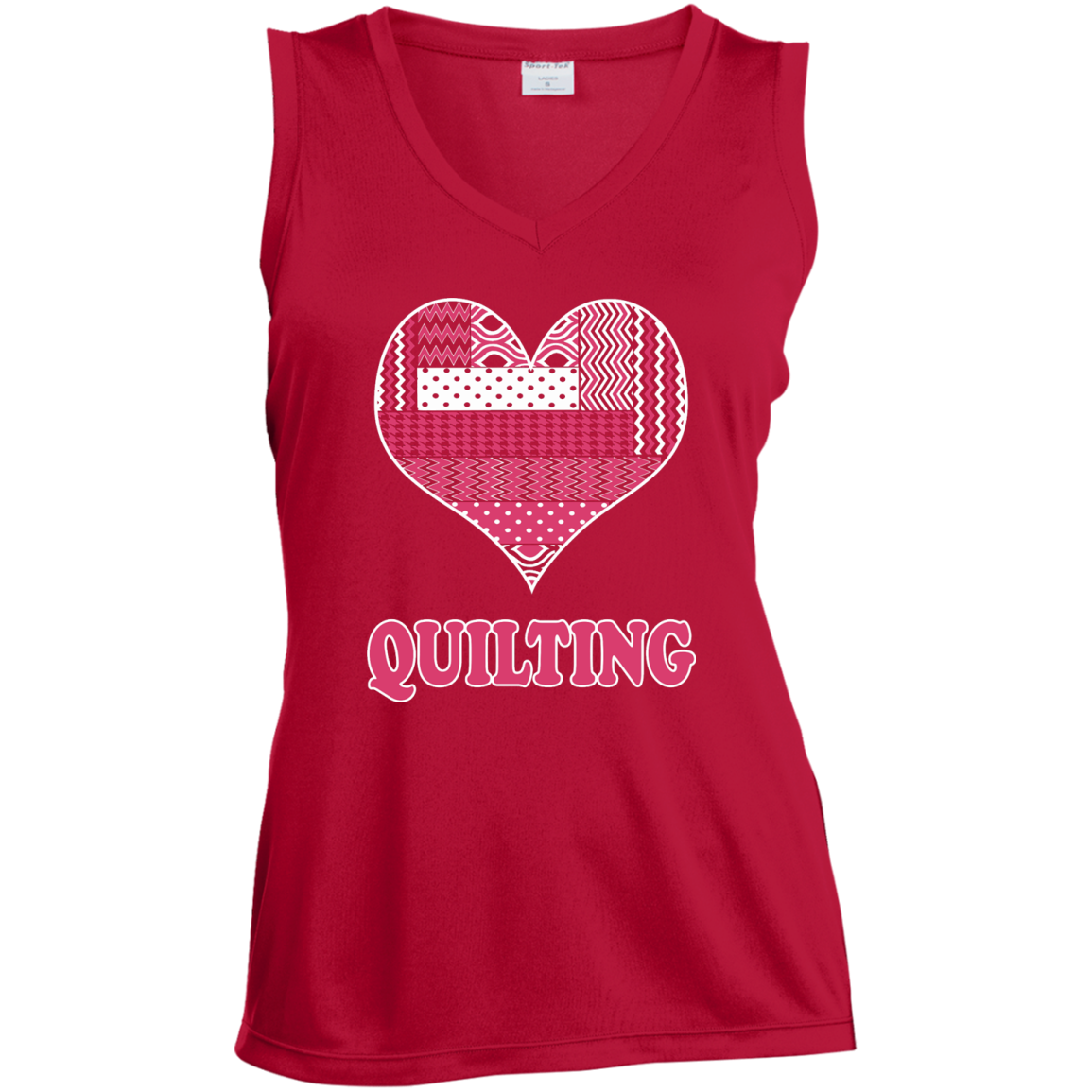 Heart Quilting Ladies Sleeveless V-Neck - Crafter4Life - 4