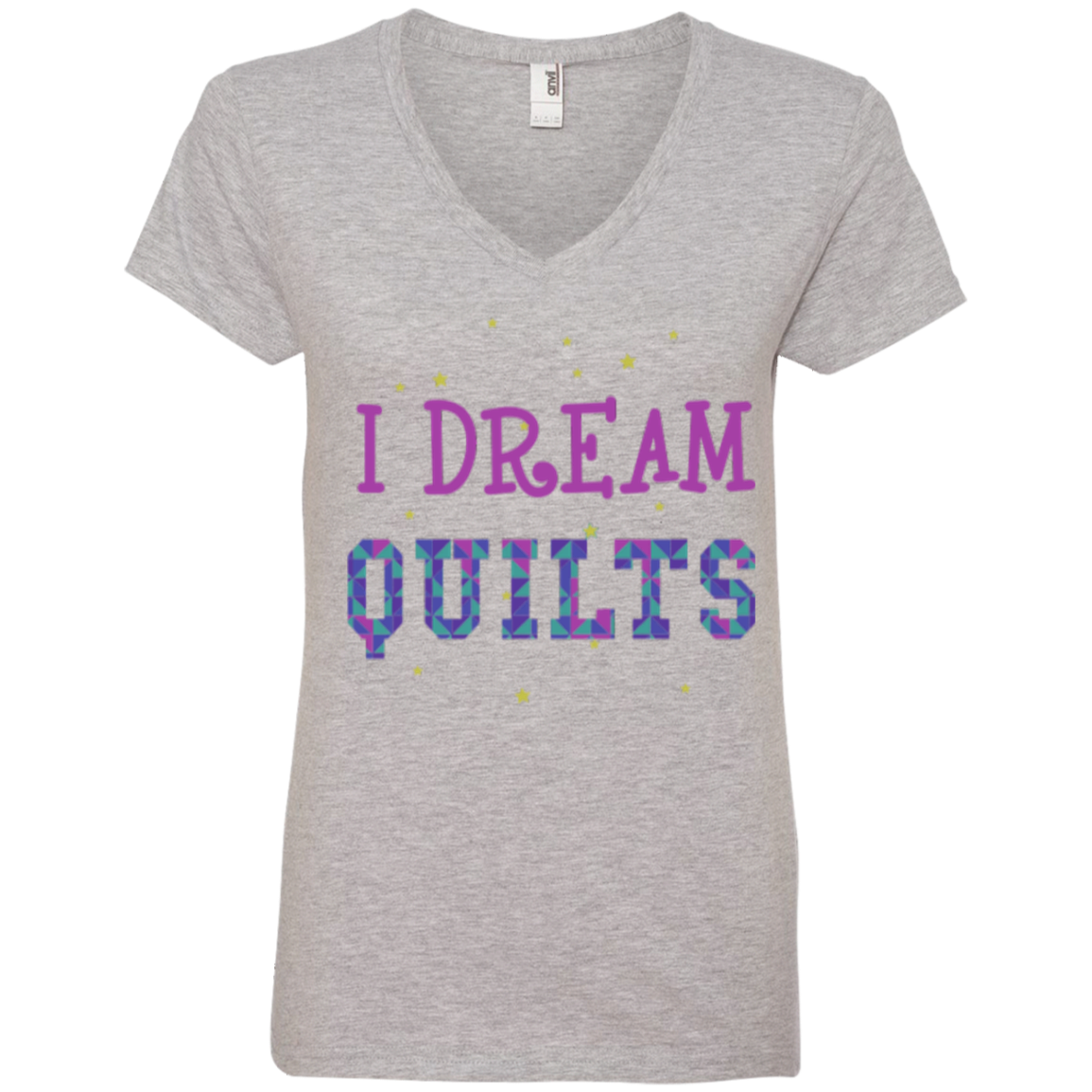 I Dream Quilts Ladies V-neck Tee - Crafter4Life - 2