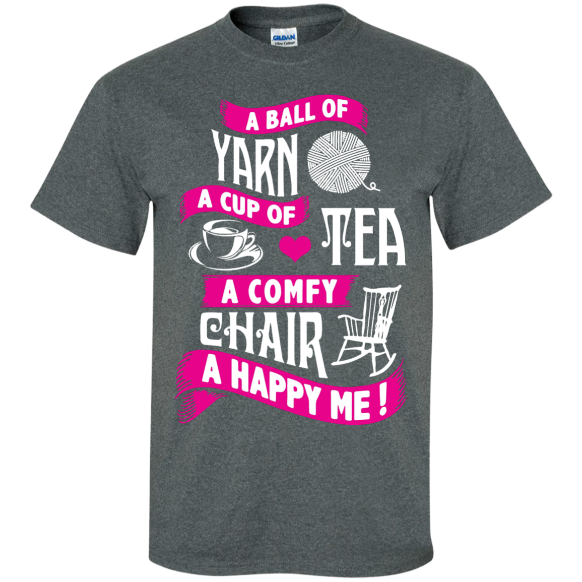 A Ball of Yarn, A Happy Me Custom Ultra Cotton T-Shirt - Crafter4Life - 8