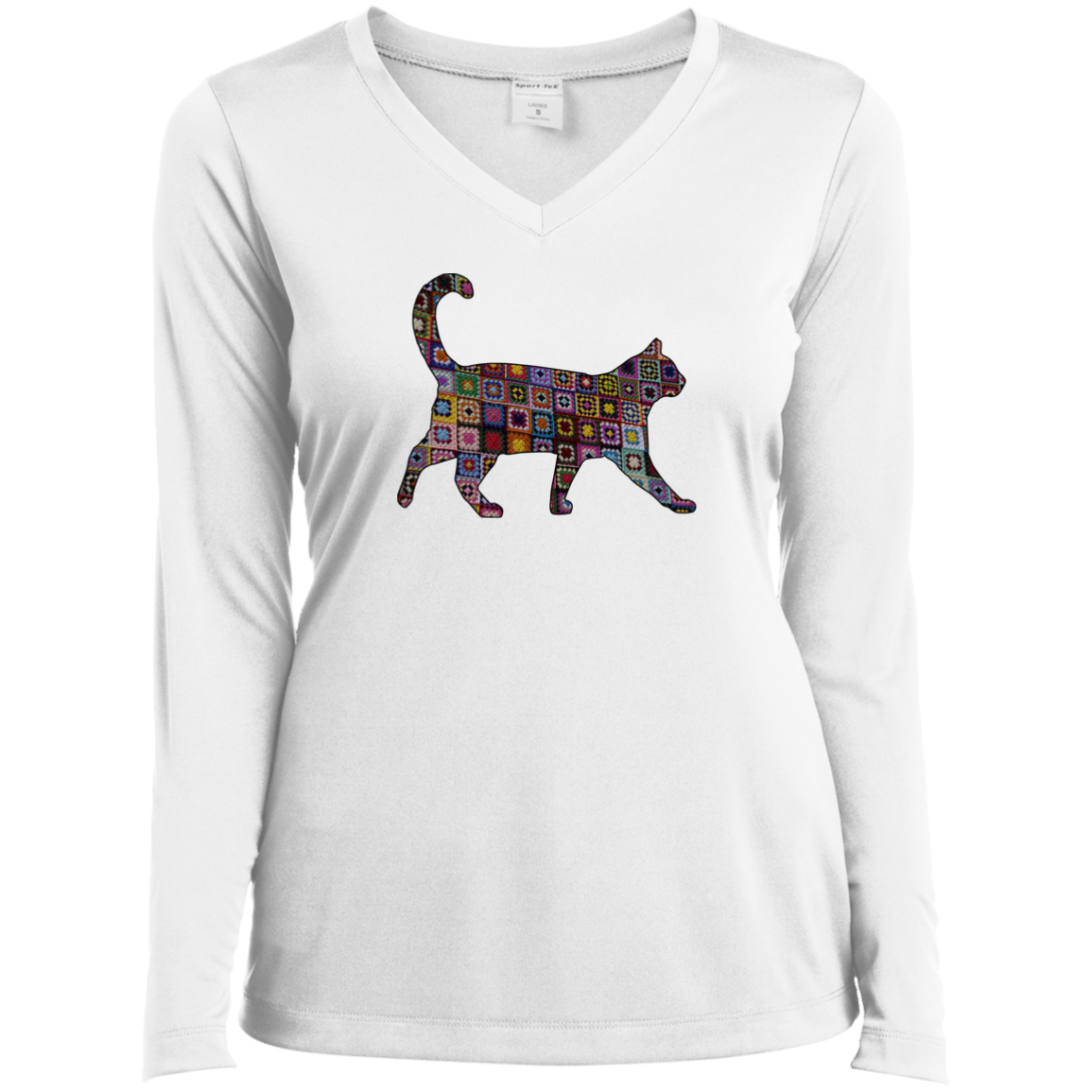 Granny Square Cat Ladies Long Sleeve Shirts