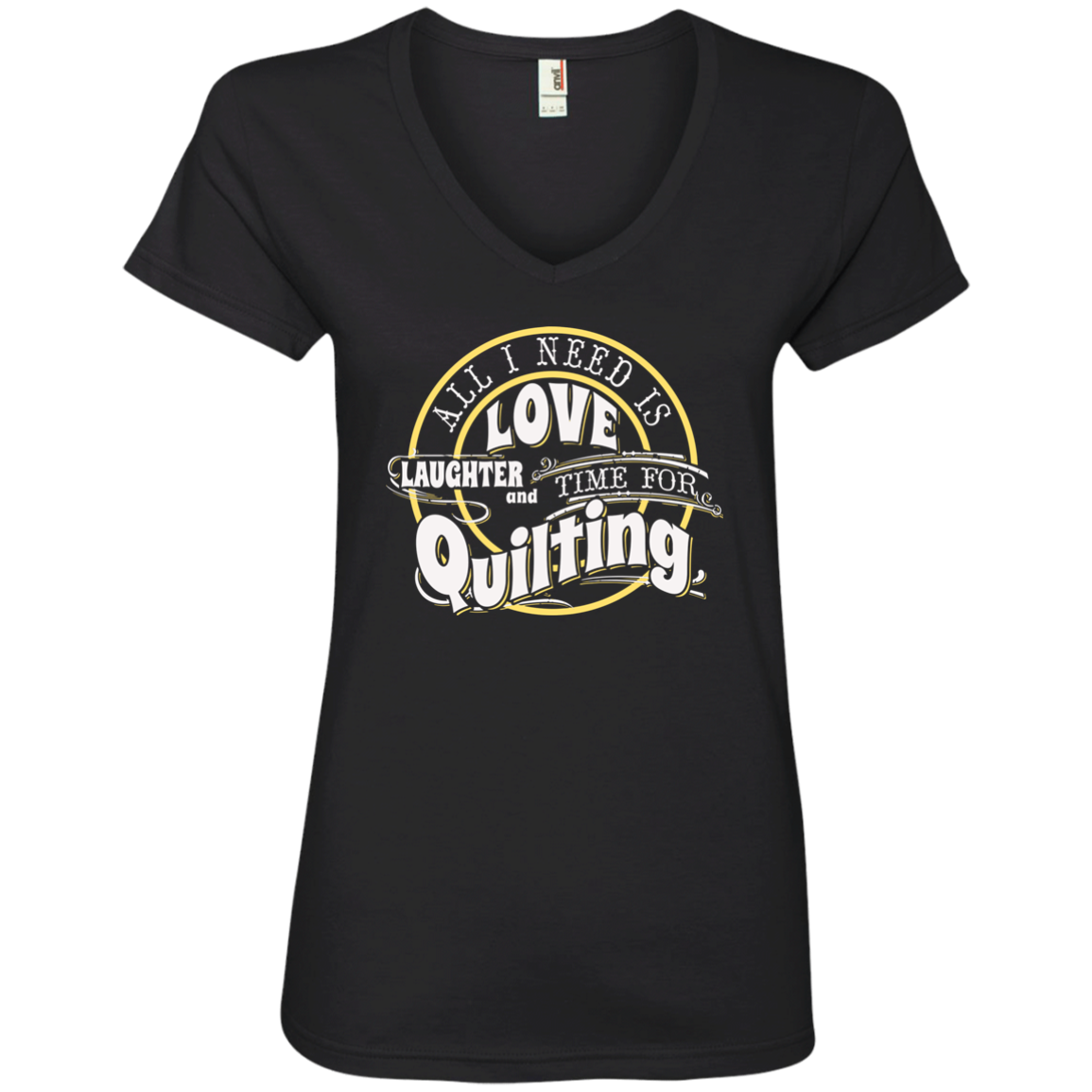 Time for Quilting Ladies V-Neck T-Shirt