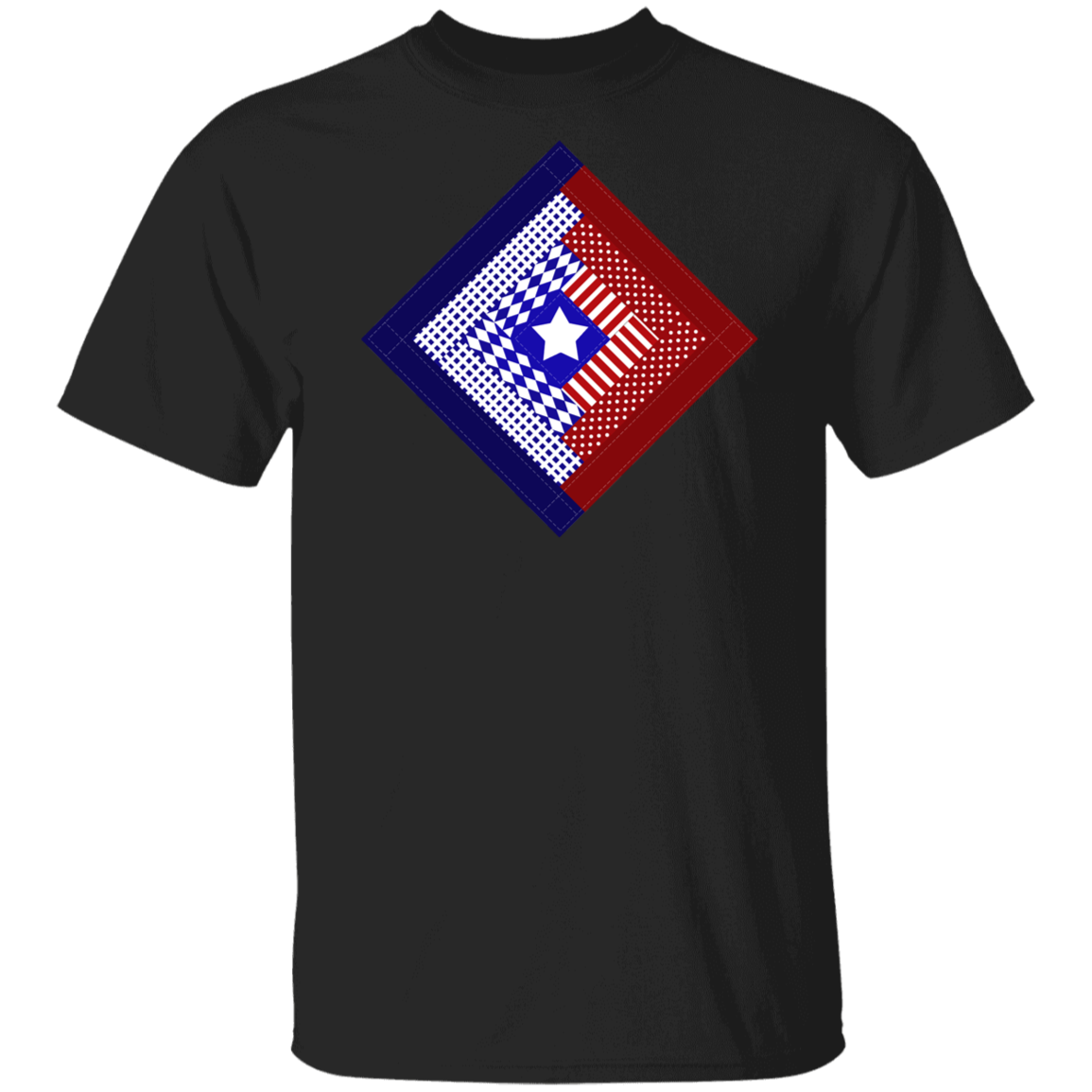 Patriotic Log Cabin Square T-Shirt